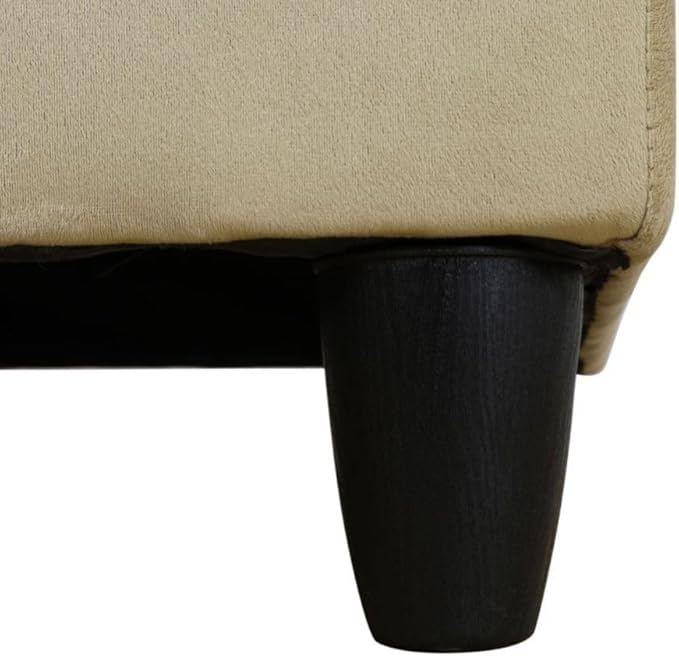 Beige L-Shaped 3-Piece Microfiber Sofa - Image 7