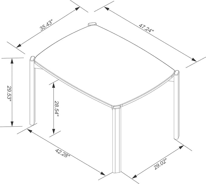 Manhattan Comfort Gales 47-Inch Mid Century Modern Dining Table - Image 3
