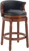 Cow top Leather Wooden Bar Stools, 29.5" Bar Height Bar Chair by AULIFE