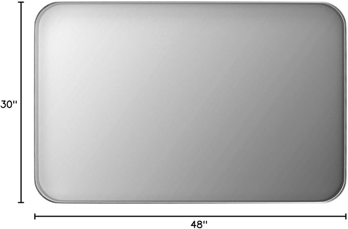 TokeShimi 48 x 30 Inch Brushed Silver Bathroom Mirror - Image 9