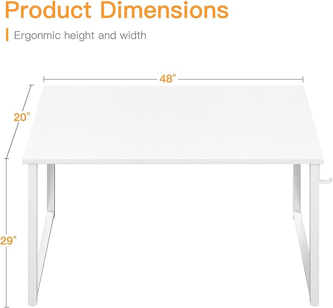 Coleshome 48 Inch Computer Desk, Modern Simple Style Desk - Image 3