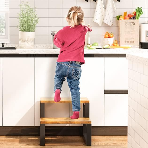 IBUYKE 2-Step Wooden Step Stools - Image 2