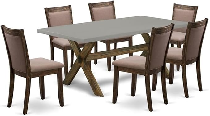 East West Furniture X797MZ748-7 7 Piece Dining Room Furniture Set Consist of a by EastWestFurniture