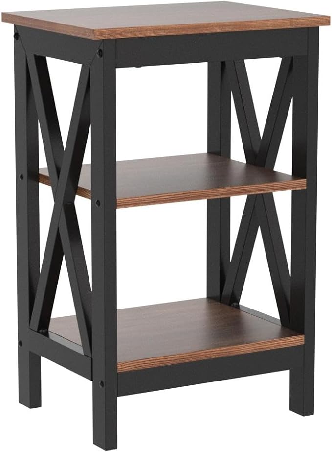 VECELO Modern Nightstands X-Design Side End Table Night Stand - Image 5