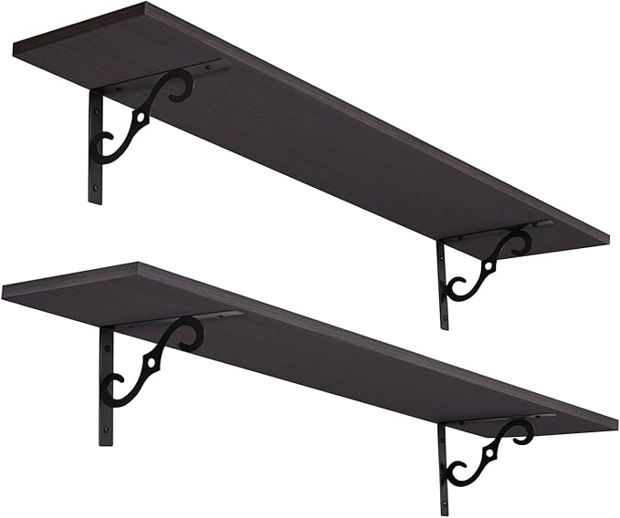 DINZI LVJ Long Wall Shelves, 39.4 Inch Large Floating Shelves Set of 2 by DINZILVJ