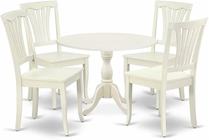 East West Furniture DMAV5-LWH-W 5 Piece Modern Dining Table Set Includes a by EastWestFurniture