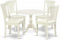East West Furniture DMAV5-LWH-W 5 Piece Modern Dining Table Set Includes a by EastWestFurniture