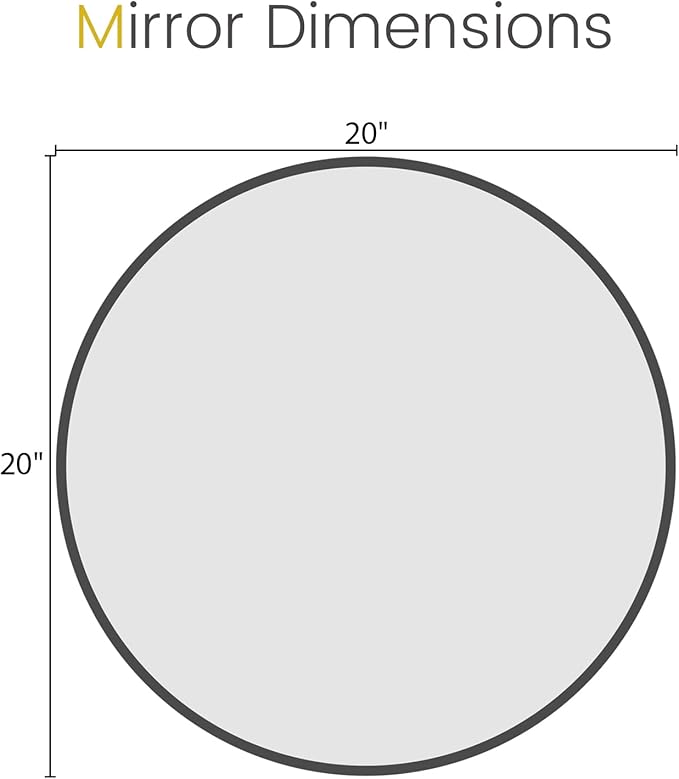 HOMECOOKIN Round Wall Mirror 20" Black Circle Mirror - Image 7