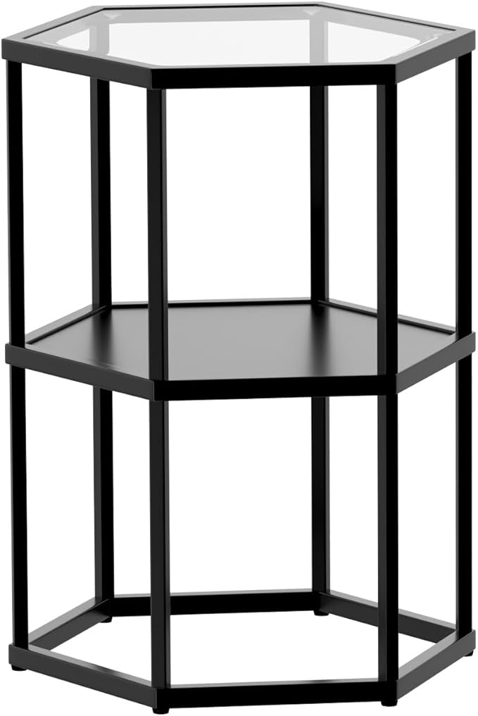 Side Table with 2-Tier Storage Shelf, Modern End Tables - Image 8