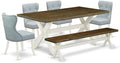 East West Furniture X077SI215-6 6 Piece Dining Table Set Contains a Rectangle by EastWestFurniture