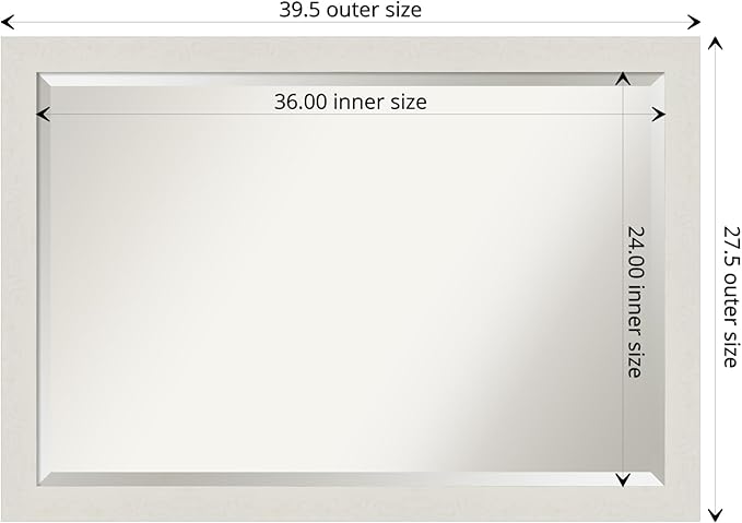Amanti Art White Bathroom Mirror - Image 4