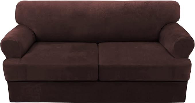 H.VERSAILTEX Sofa Cover 3 Piece T Cushion Sofa Slipcovers Thick Velvet Couch by HVERSAILTEX