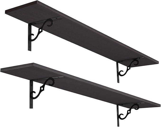DINZI LVJ Long Wall Shelves, 47.3 Inch Large Floating Shelves Set of 2 by DINZILVJ