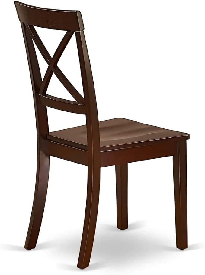East West Furniture ESBO3-MAH-W 3 Piece Dining Room Table Set Contains a Round - Image 8