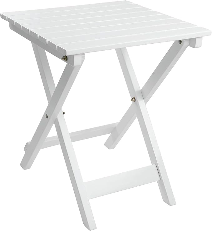 Outdoor Patio Side Table Small Wood End Square Table Folding Coffee Furniture - Image 4