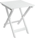 Outdoor Patio Side Table Small Wood End Square Table Folding Coffee Furniture by Hngilkoo