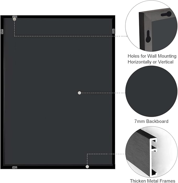 Bathroom Mirror 30x36 Inch, Rectangle Wall Mounted Mirror, Metal Framed Vanity - Image 8