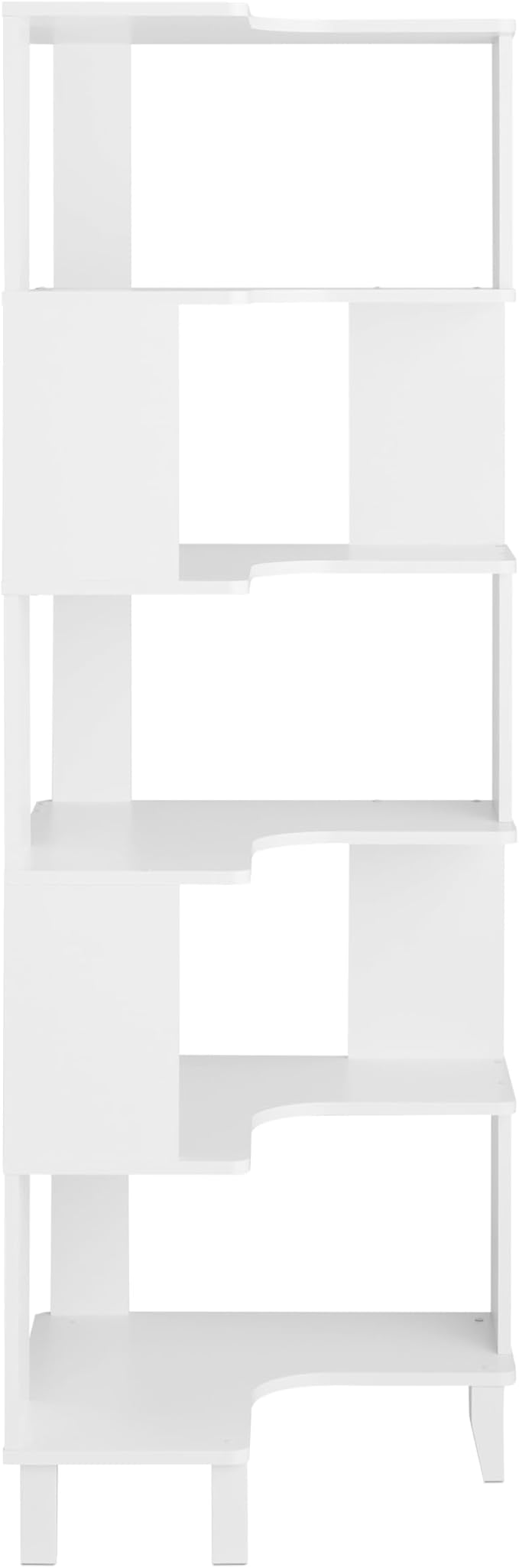 Prepac Nordik 6-Tier White Modern Mid Century Corner Bookcase, 71.5" Extra Tall - Image 13
