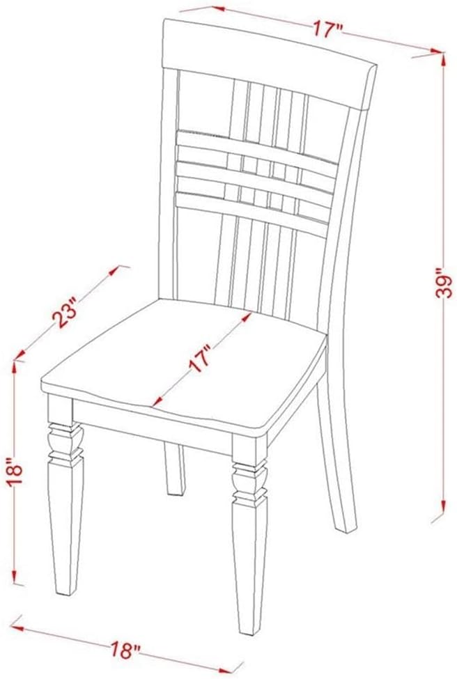 East West Furniture QULG9-BCH-W 9 Piece Dining Table Set Includes a Rectangle - Image 6