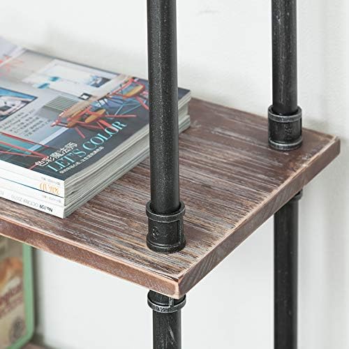 Industrial Bookcase, Solid Pine Open Wood Shelves, Rustic Modern Industrial - Image 6