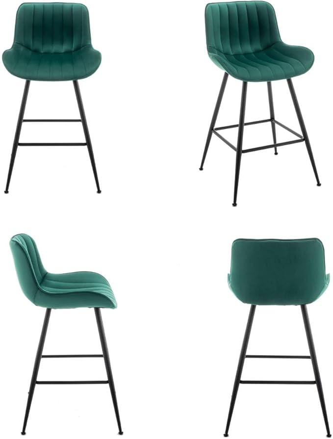 24 Inches Velvet Upholstered Island Stools, Bartools Set of 2, Fabric Counter - Image 6
