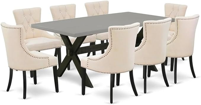 East West Furniture X697FR102-9 9 Piece Dining Set Includes a Rectangle Dining by EastWestFurniture