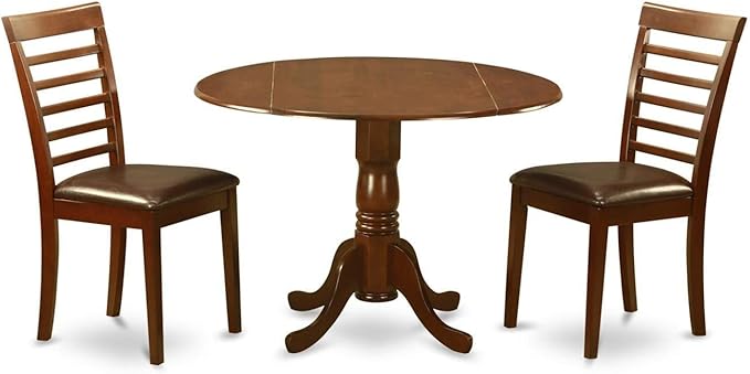 East West Furniture DLML3-MAH-LC 3 Piece Dining Room Furniture Set Contains a by EastWestFurniture