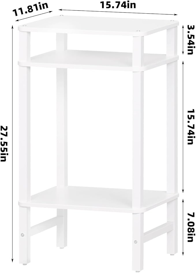28in Tall Side Table 3-Tier Small Narrow End Table - Image 3