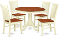 East West Furniture HLWE5-BMK-W 5 Piece Dining Room Table Set Includes a Round by EastWestFurniture