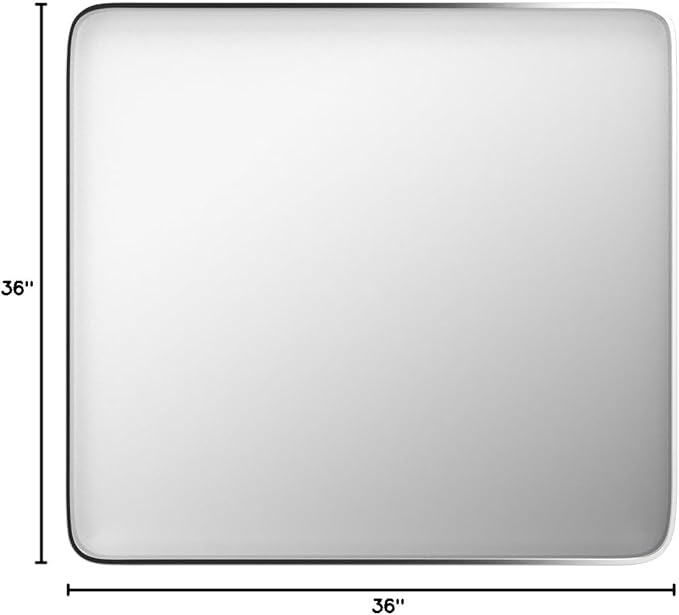 TokeShimi 36 x 36 Inch Wall Mirror Brushed Silver Bathroom Vanity Mirror - Image 9