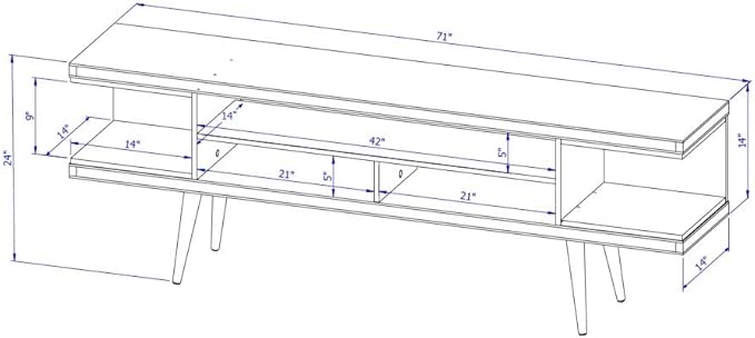 Manhattan Comfort Utopia Collection Mid Century Modern TV Stand - Image 3