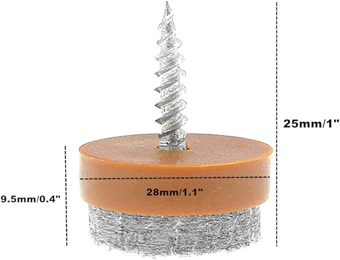 ALIMITOPIA 40pcs Screw-on Furniture Felt Pad Chair Glide Slider Hardwood Floor - Image 2