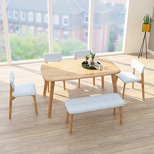 WoodShine Mid Century Modern Real Solid Wood Dining Table, Working Desk - Image 7