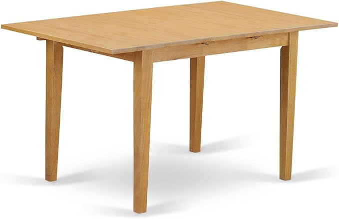 East West Furniture NOBR3-OAK-18 3 Piece Dining Set Contains a Rectangle Dining - Image 2