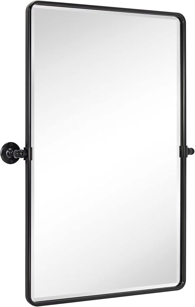TEHOME Pivot Oil Rubbed Bronze Rectangle Bathroom Mirror Beveled Tilting by TEHOME