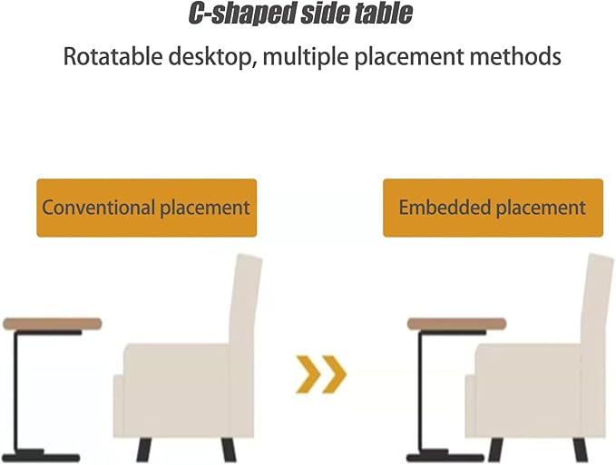 Pedestal C-Shaped Adjustable Small End Tables - Image 6