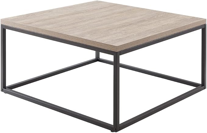 CENSI 30"x30" Grey Wash Accent Coffee Table Ottoman - Image 7