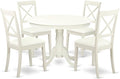 East West Furniture HLBO5-LWH-LC 5 Piece Dining Set Includes a Round Dining by EastWestFurniture