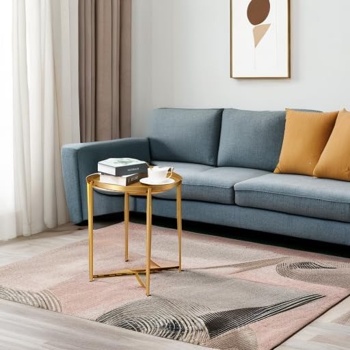 danpinera Gold Side Table, End Table - Image 6