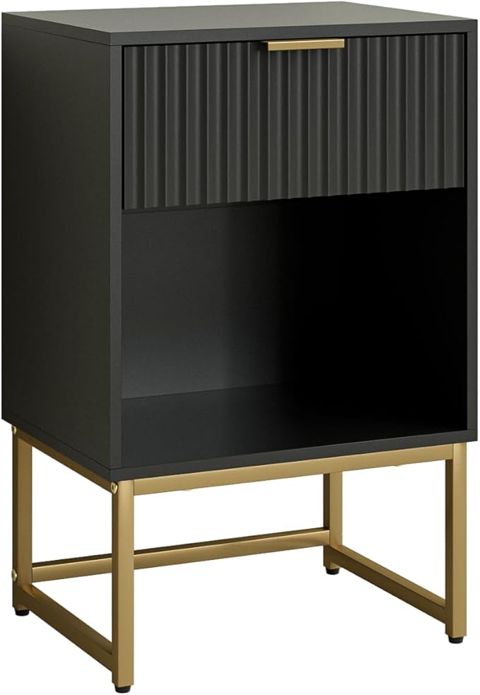 Masupu Fluted Nightstand, Modern Night Stand Wood Bedside Table - Image 9