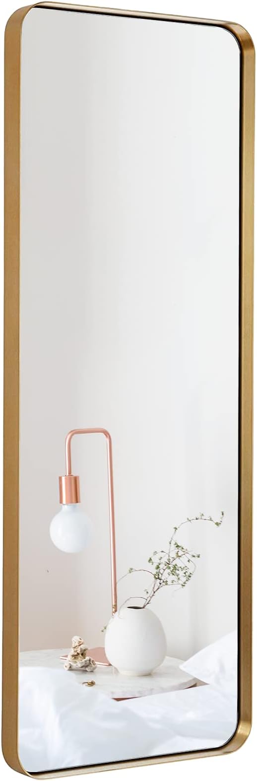 Gold Rectangular Mirror 48 inch Tall | Wall Mounted or Free Standing Floor by WallCharmers