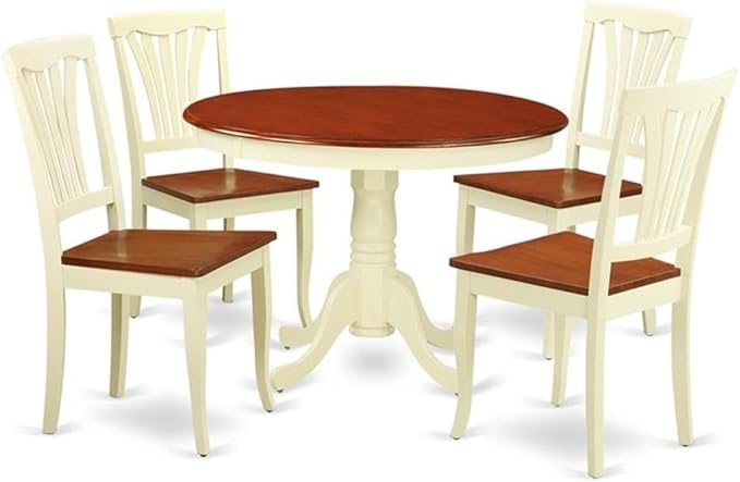 East West Furniture HLAV5-BMK-W 5 Piece Kitchen Table Set by EastWestFurniture