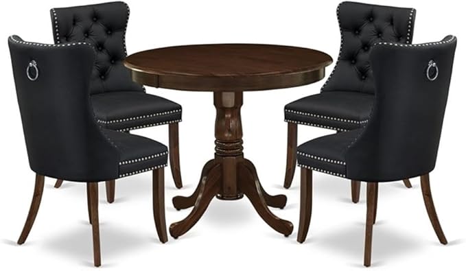 East West Furniture ANDA5-AWA-12 5 Piece Kitchen Table Set Includes a Round by EastWestFurniture