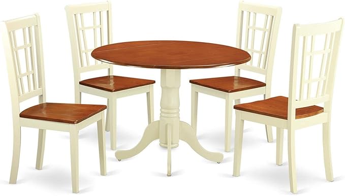 East West Furniture DLNI5-BMK-W 5 Piece Dinette Set by EastWestFurniture