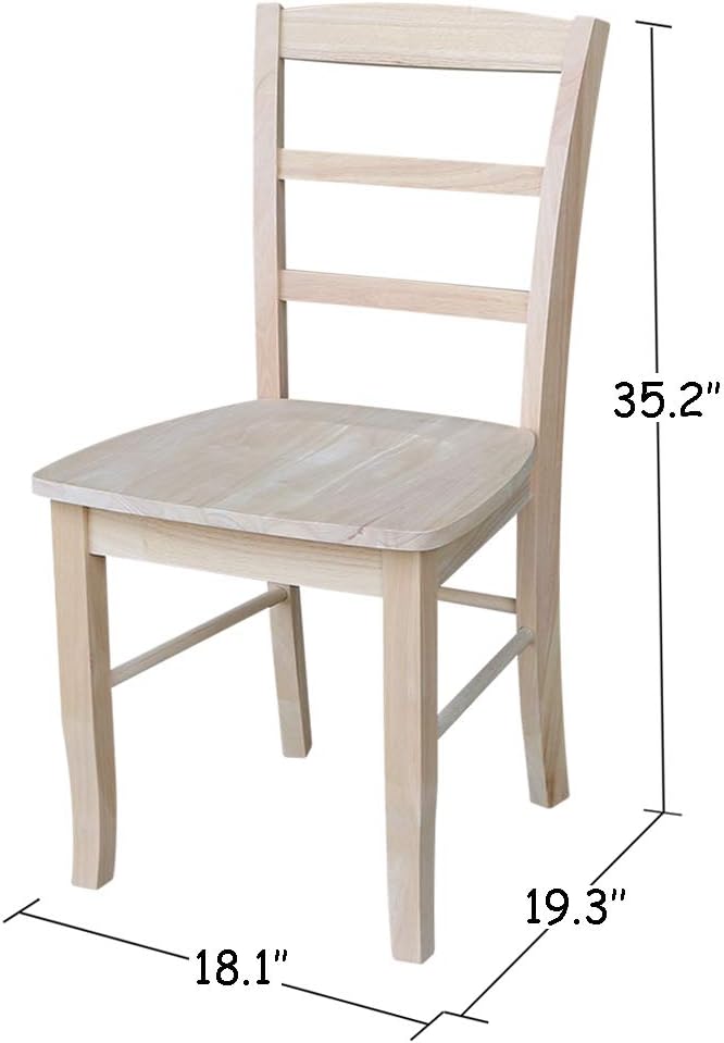 Set of Two Madrid Ladderback Dining Chairs, Unfinished - Image 12