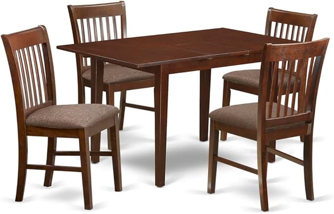 East West Furniture PSNO5-MAH-C 5 Piece Kitchen Table & Chairs Set Includes a by EastWestFurniture