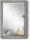 Gray Rustic Mirror Rectangular Barnwood Framed Wall Mirror by WEXFORD+HOME