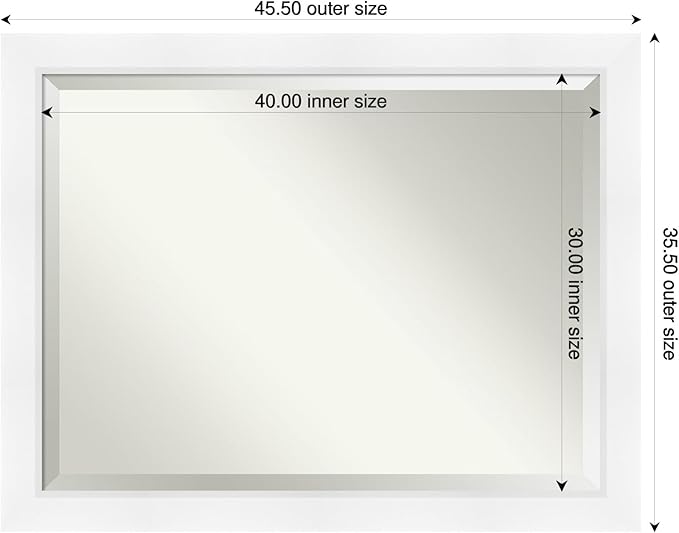 Amanti Art White Bathroom Mirror - Image 3