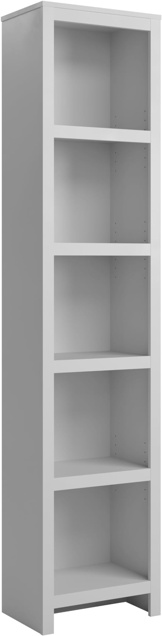 Prepac Moda 80" Tall 5-Tier Narrow Bookcase in White, Modern Storage Accent - Image 8