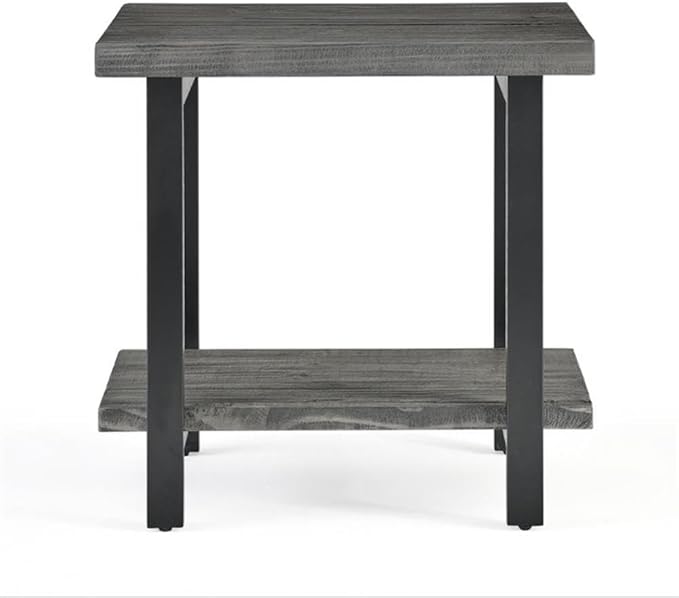 Alaterre Furniture Pomona Metal and Wood 2-Tier End Table, Living Room Furniture - Image 4